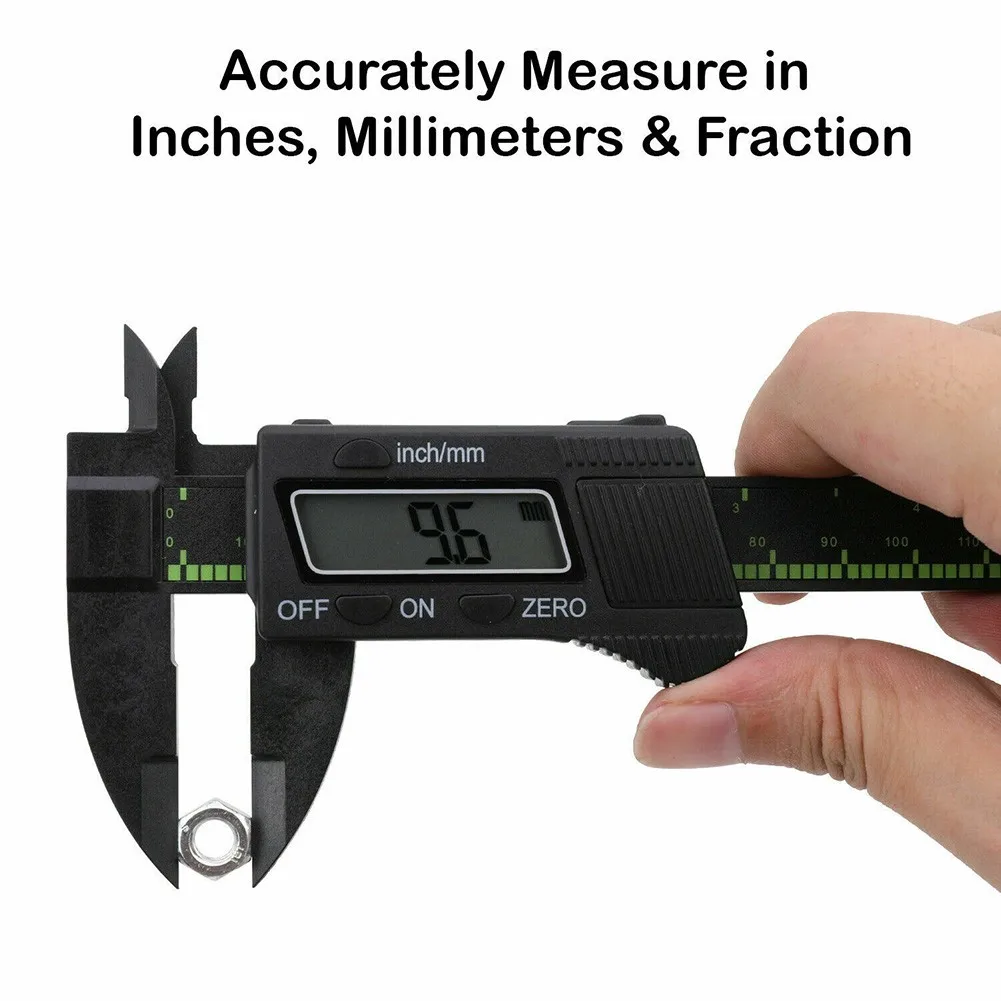 

150mm Vernier Caliper Black Carbon Fiber Digital For Millimeter Measurement