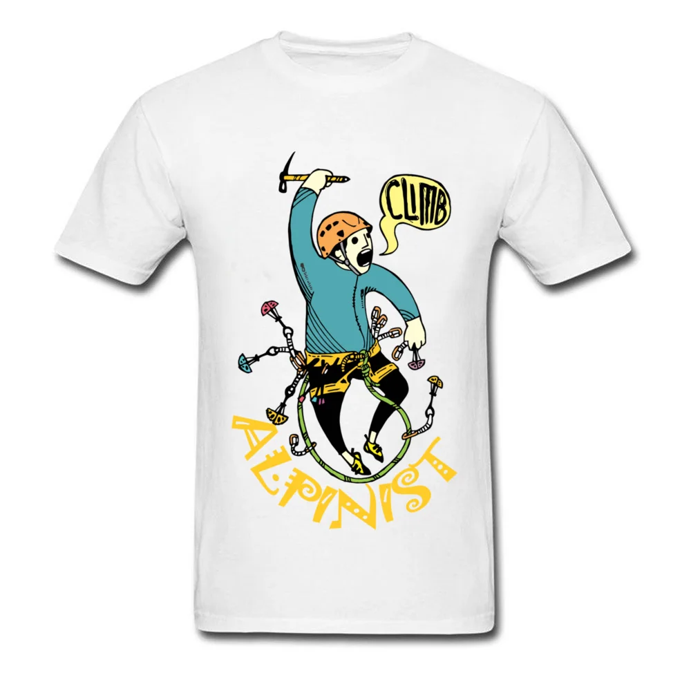 

MAD ALPINIST 2018 Men Mountain Climbed Workout T Shirt Summer Cotton White T-shirt Comic Clothing Funny
