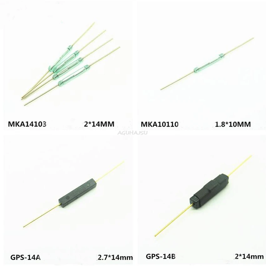 Пластиковый герконовый переключатель MKA14103 MKA10110, 10 шт., антивибрационный магнитный переключатель с Нормально Закрытым магнитом, 2*14 мм, для защиты от вибраций, с разъемом NC