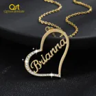 Персонализированное ожерелье с именем сердца, золотые ювелирные изделия из нержавеющей стали, индивидуальное ожерелье с именем сердца, очаровательные Подарки для женщин и девушек