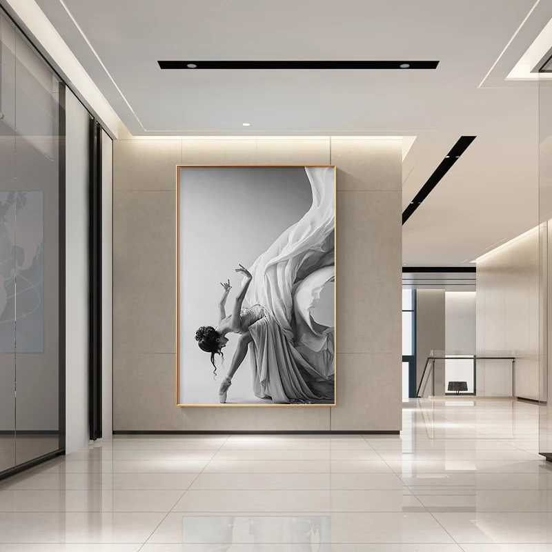 Ballet canvases for modern dance children and figurative art paintings black white walls living room bedroom | Дом и сад