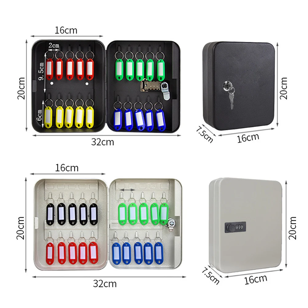 

Home Combination Lock Key Safe Box Lockable Metal Password Office Wall Mounted Security Upgrade Thickened Steel Plate Durable