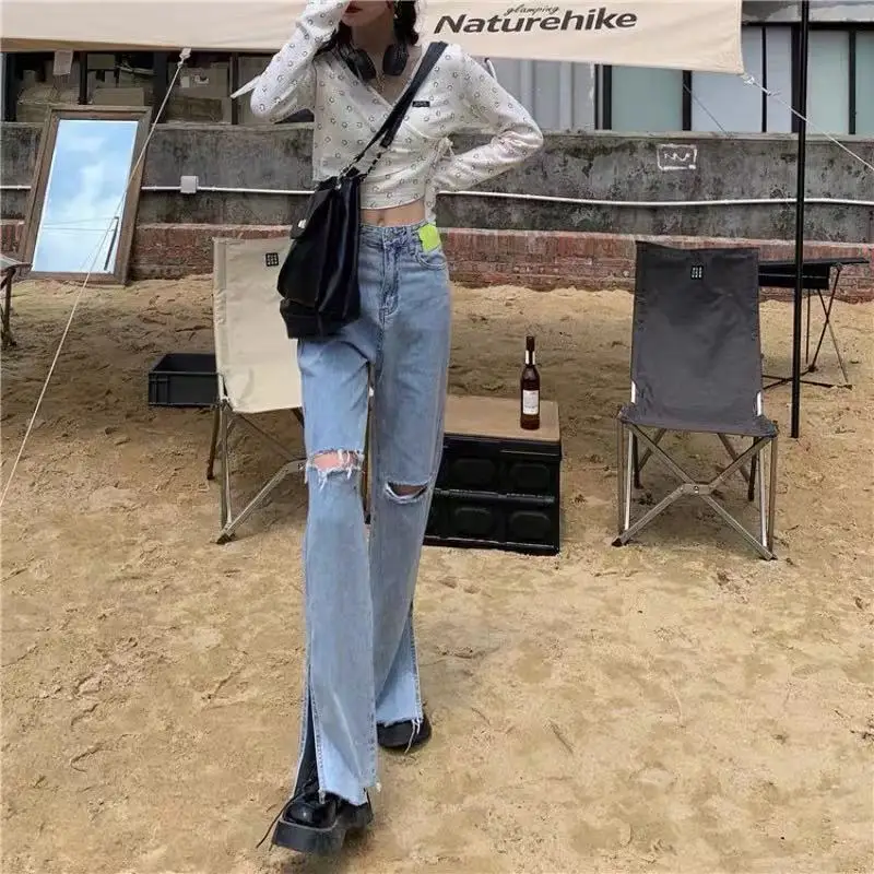

Women's new summer 2021 high waist straight tube thin wide leg pants loose pants[Finished on May 25]
