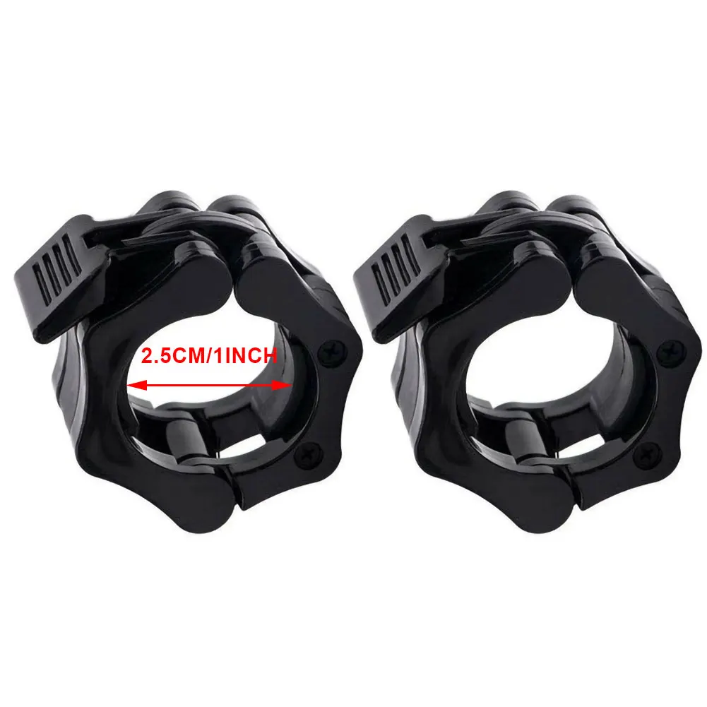 

1 Pair 25mm Barbell Collar Lock Clips Dumbbell Buckle Olympic 1" Weight Lifting Bar Clamp for Gym Fitness Exercise Body Building