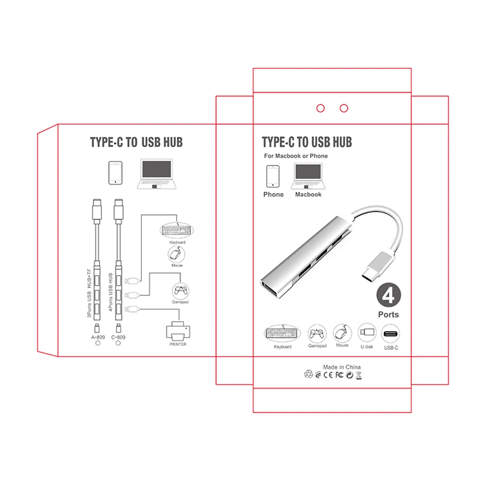 Органайзер для кабеля из алюминиевого сплава высокоскоростной концентратор USB 3 0