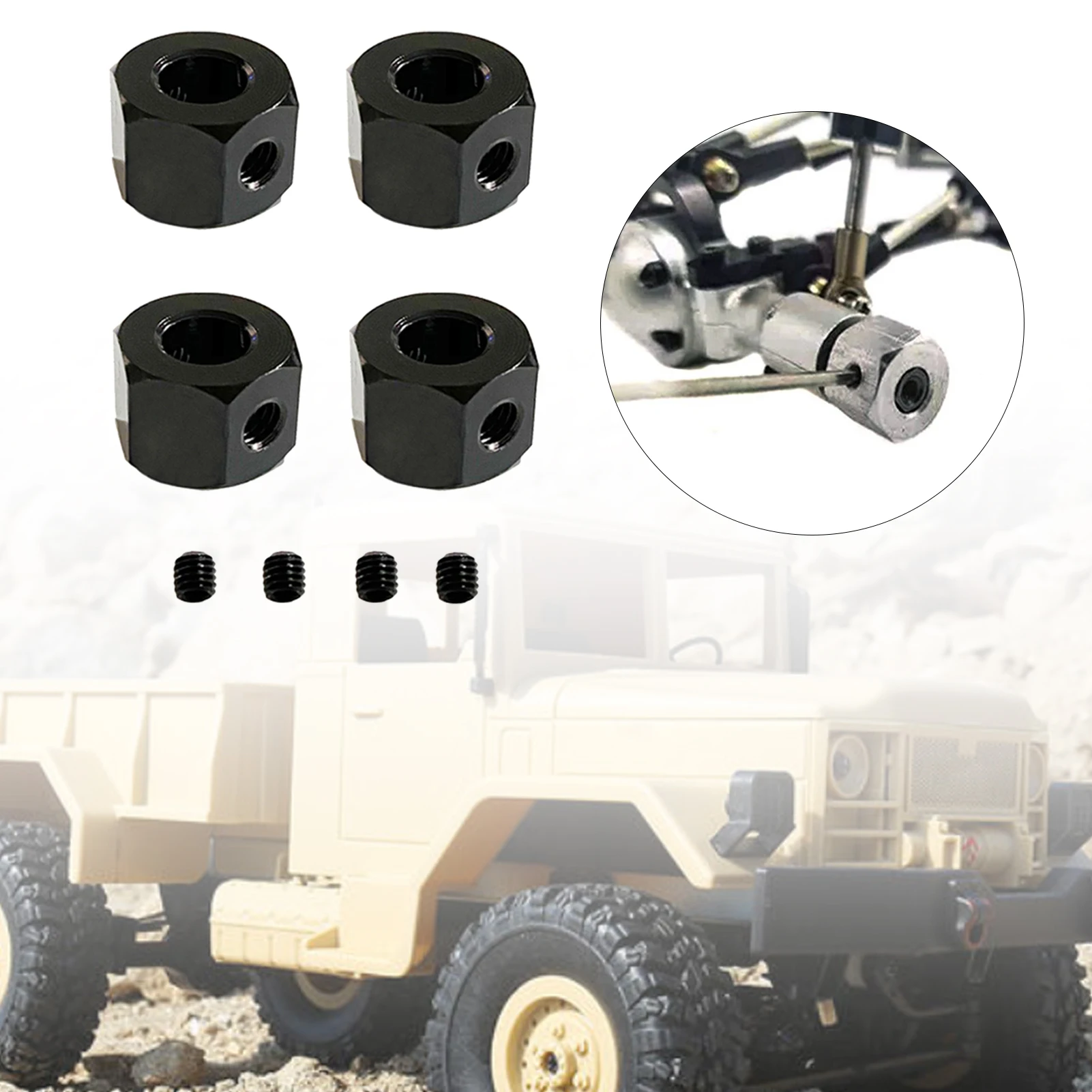 

5mm To 12mm Aluminum Alloy Adapter Set High Precision Silver Black Red Sturdy Durable Adapter For WPL D12