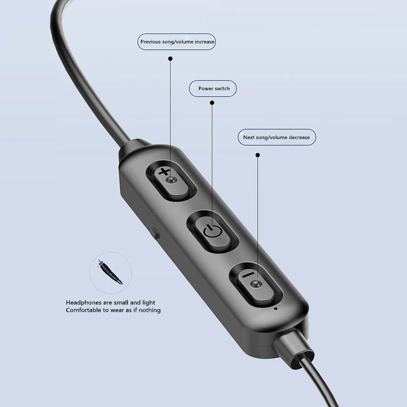 

Wireless Bluetooth 5.0 Neckband Earphone Stereo Sports Magnetic In-Ear Headphones Running IPX5 Waterproof Headset