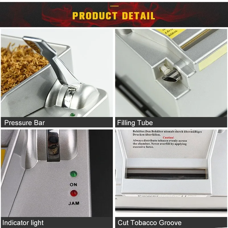 

Automatic High Speed Inject Tobacco Roller Maker Mens Gift For 8mm Tube Electric Cigarette Rolling Machine Smoke Accessories