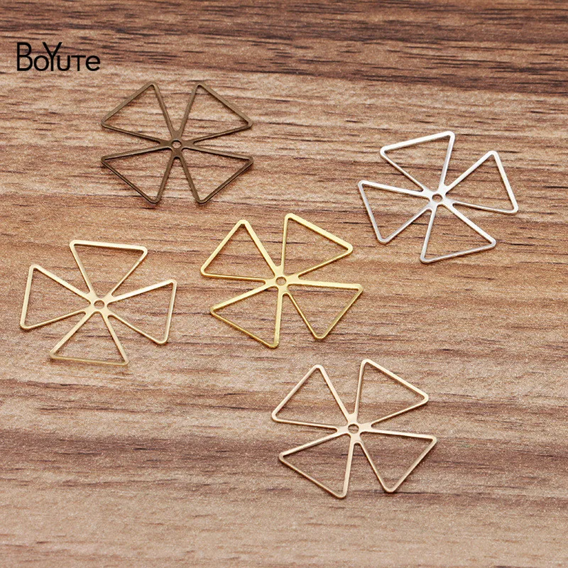 

BoYuTe 100Pcs Copper Metal Scrapbooking Stamping Plate Triangle 23MM Diy Hand Made Jewelry Accessories Parts