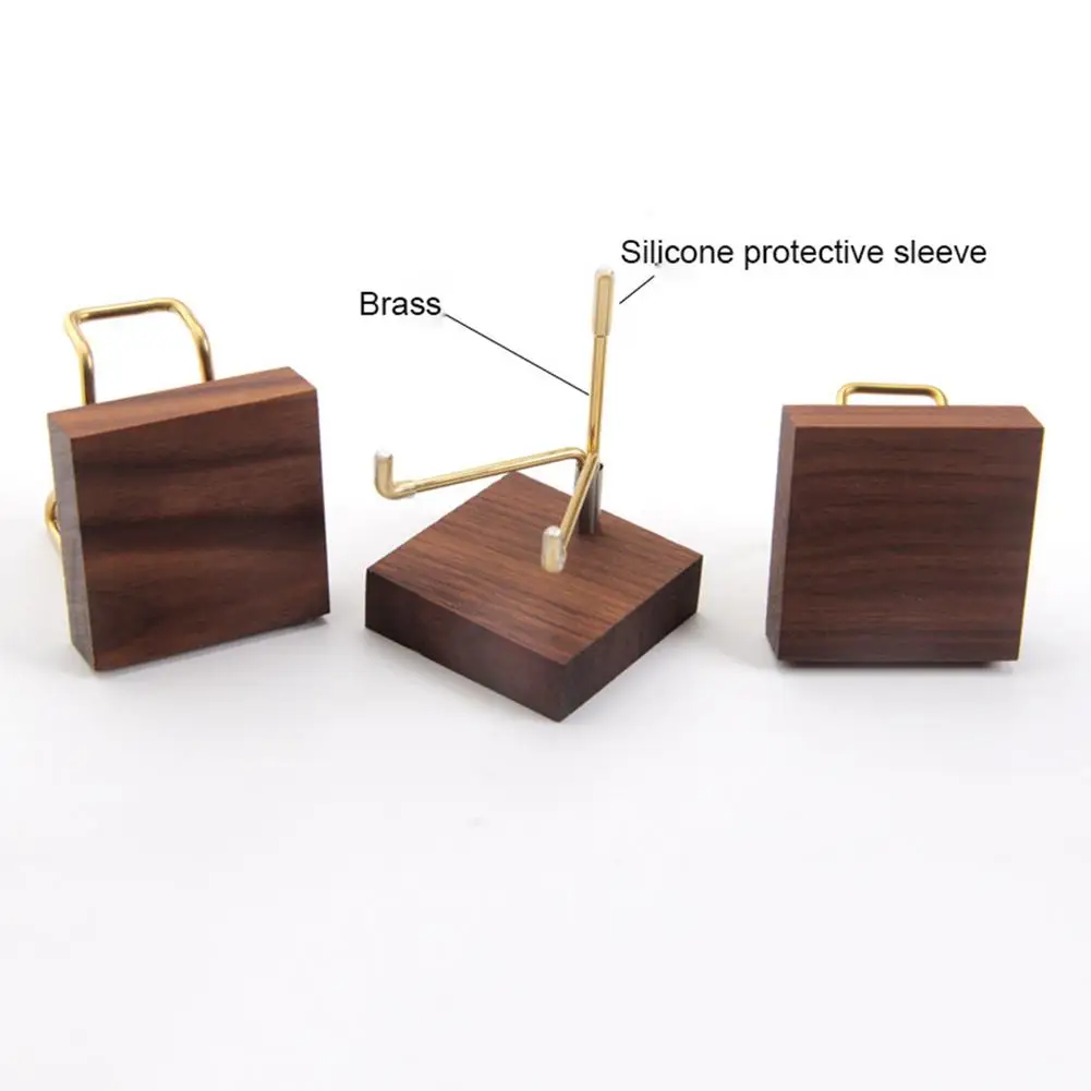

Jewelry Display Stand Copper Crystal Mineral Holder Wooden Base
