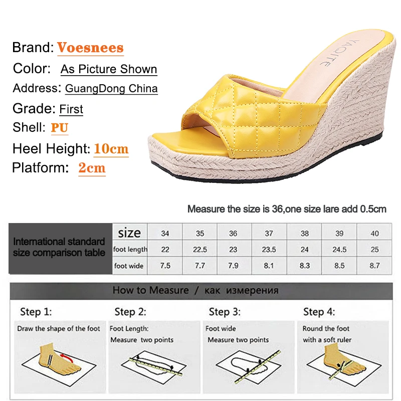 

2021 Summer New Vintage Square Head Slippers Hemp Rope Straw Bottom Women's Shoes High Heel Platform Wedges Sandals Big Size 46