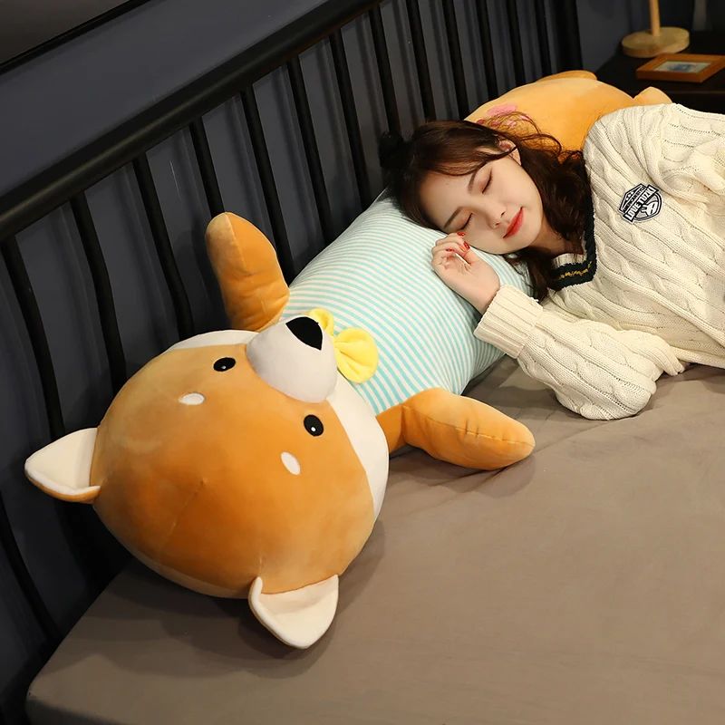 Comprar 105CM De Dibujos Animados Animal Leche De Vaca Cerdo Juguetes De Peluche Encantador Perro Shiba Inu Muñecas Suave Almohada Cojín Para Dormir Los Niños Regalo Navidad Para Chicas