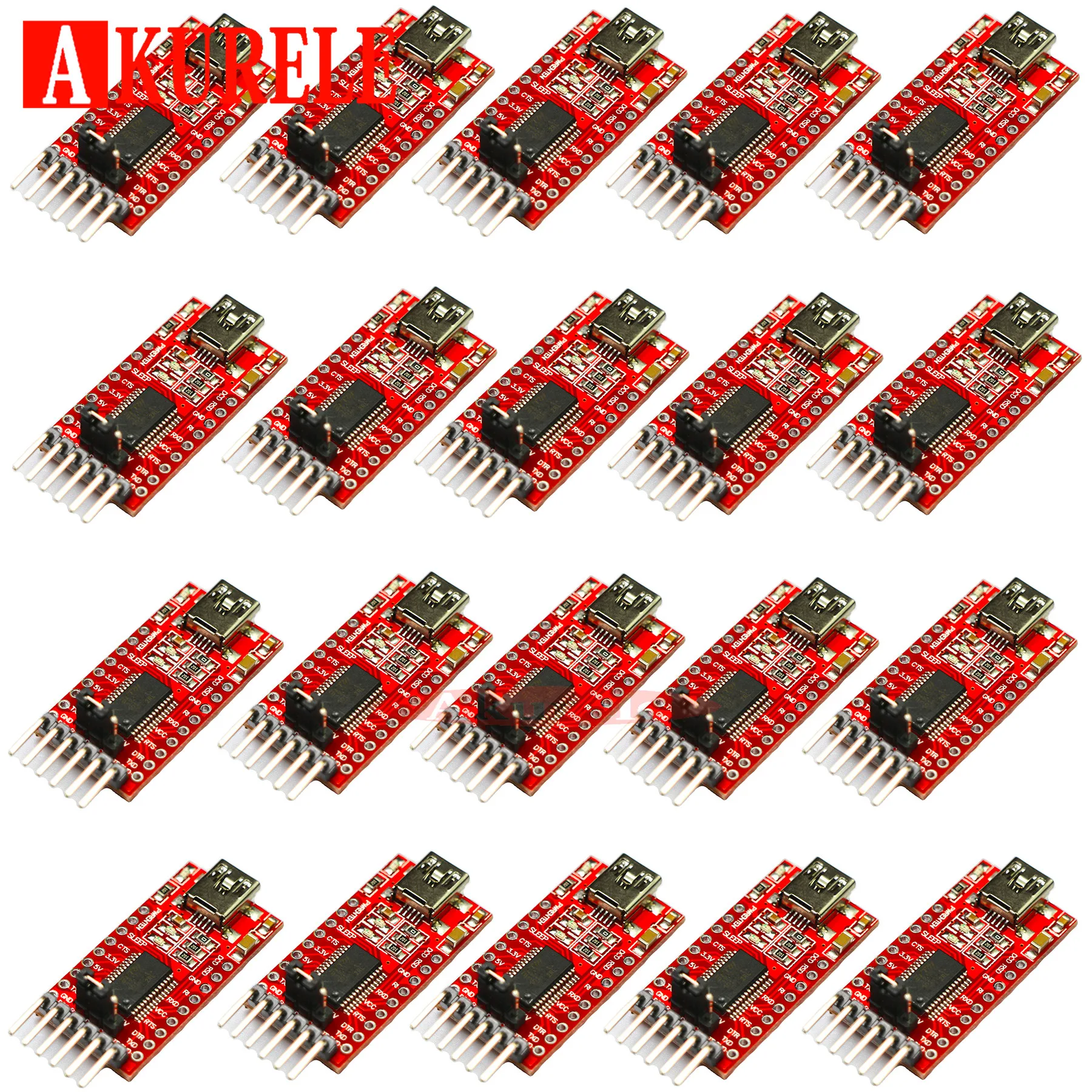 50 шт. FT232RL FT232 модуль USB к TTL последовательного адаптера 5 в 3 В кабель для загрузки