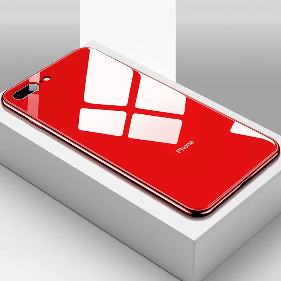 Роскошный чехол из закаленного стекла для Apple iphone 8 6 6s 7 plus задняя крышка X XS XR 11 pro MAX