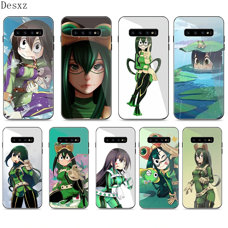 Phone Case Glass for Samsung A70 A50 A30 A40 A20 A60 A10 S7 Edge S8 S9 S10 Plus Note 8 9 Cover Asui Tsuyu