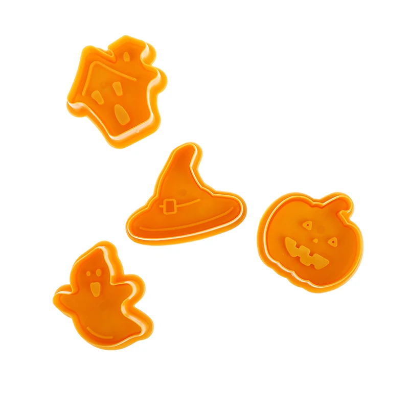 

Halloween Pumpkin Ghost Theme Plastic Cookie Cutter Plunger Cake Decora Tools