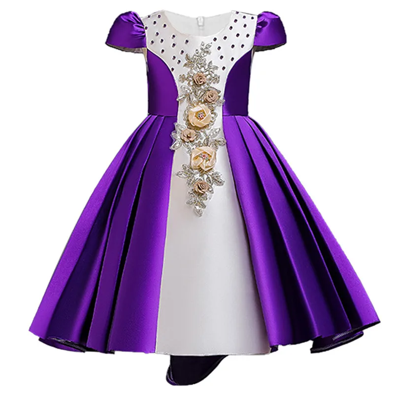 Purple Зимнее новогодний костюм для девочки;Свадьба вечернее платье для девочки;новогодний костюм;нарядное платье для девочки платье принцессы;карнавальные костюмы для девочек;детские платья 3 4 6 8 10 12 13 14 лет - Цвет: Purple