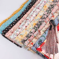 100x150cm pearl printed chiffon fabrics for sewing summer cedar female fashion blouse foreign style floral dress meterial