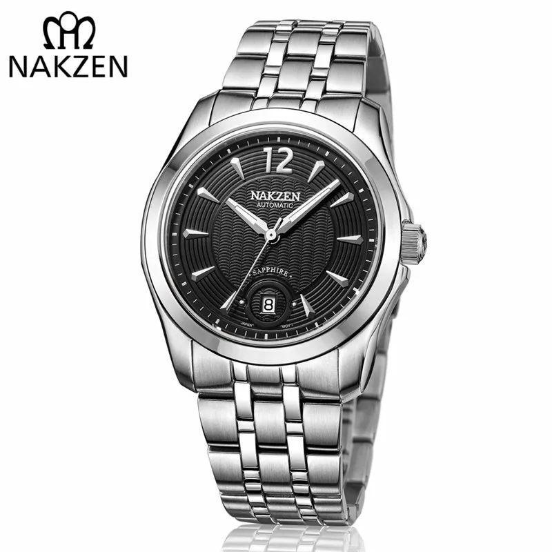 Мужские Водонепроницаемые механические часы с сапфировым стеклом 50 м|Мужские