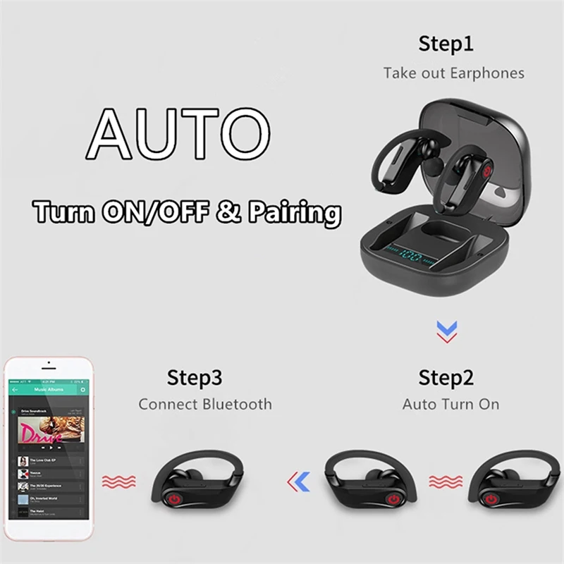 TWS 5,0 Bluetooth наушники 3D стерео беспроводные наушники для спорта powerBeats pro headphon Водонепроницаемая гарнитура с зарядным устройством