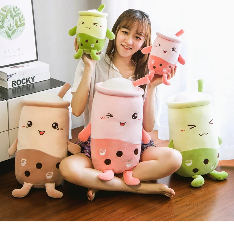 Новая популярная мультяшная подушка Kawaii в форме чайной чашки с фруктами и