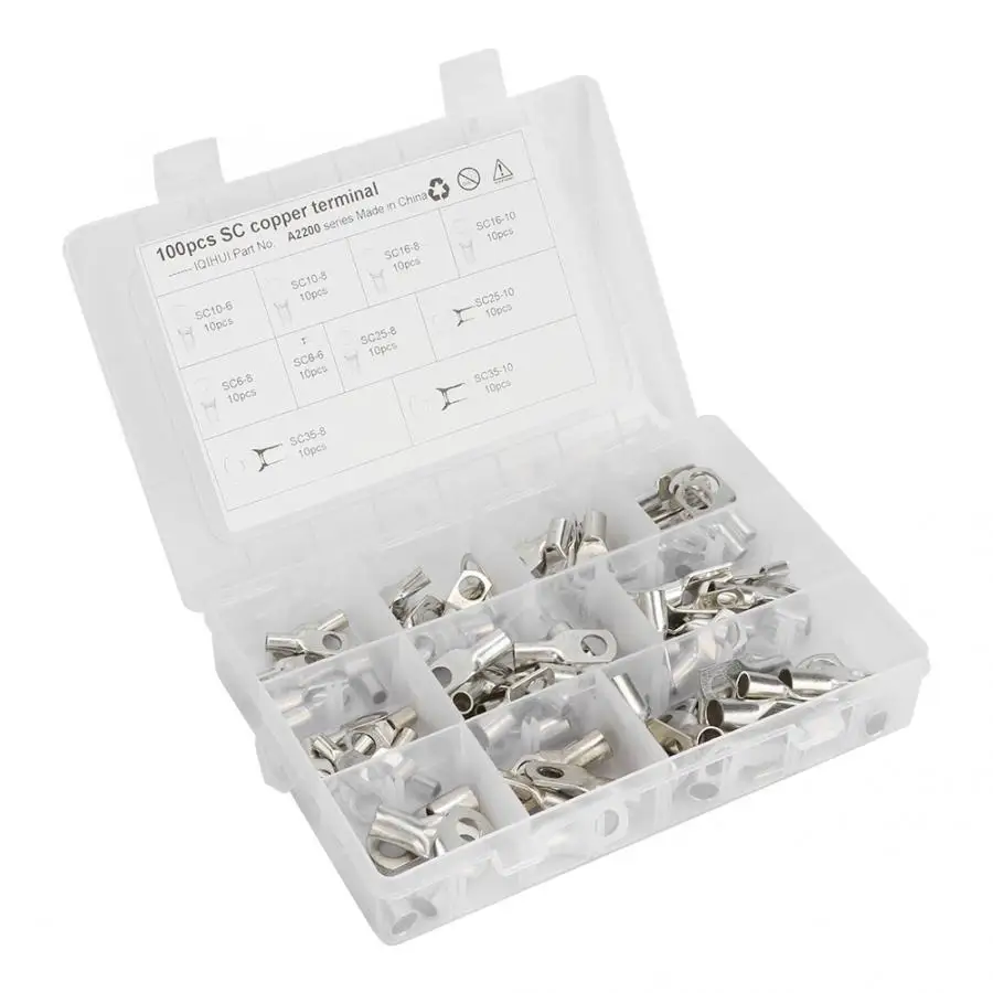 100 шт. набор медных зажимов для проводов | Автомобили и мотоциклы