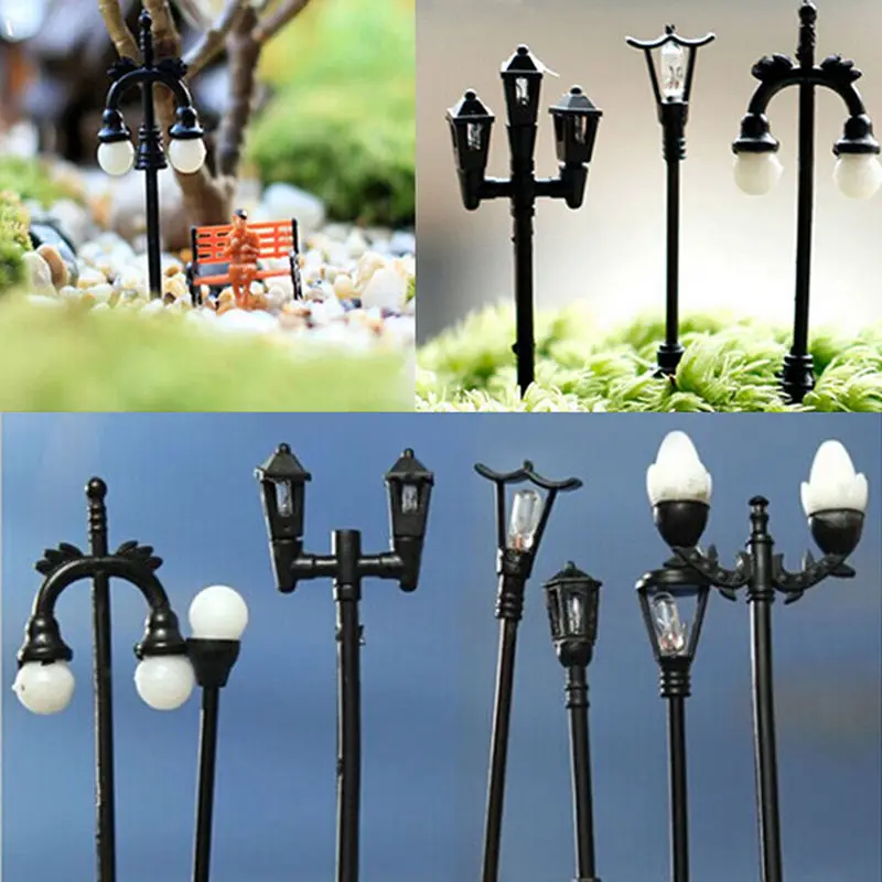 1Pc Retro Street Lamp Streetlight Miniature Garden Ornament Fairy Resin Craft Decor 10 Styles | Дом и сад