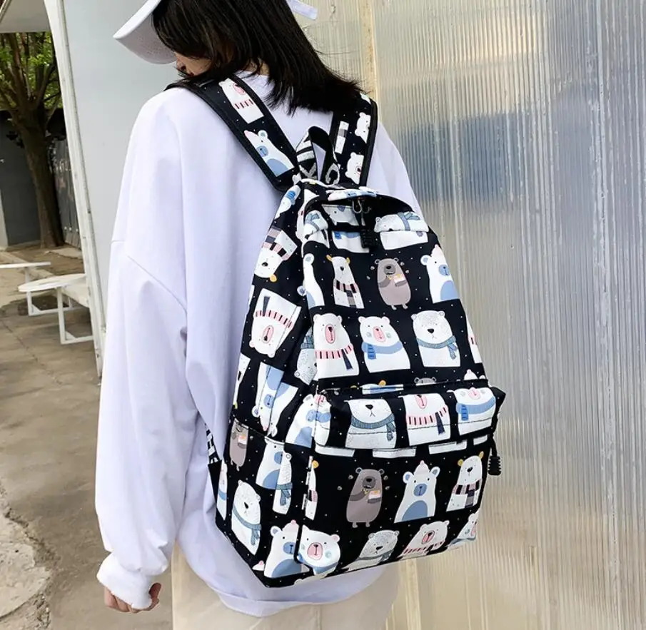 

kajie 2020 Canvas Backpack for Teenagers Travel Rucksack School Shoulder Bag Student Knapsacks Backpacks