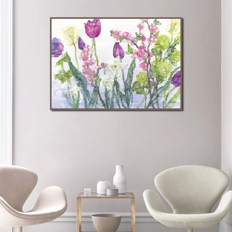 

Posters Abstract Flowers Fresh Plant Canvas Painting and Prints Wall Art Decoration for Living Room and Bedroom Frameless Style