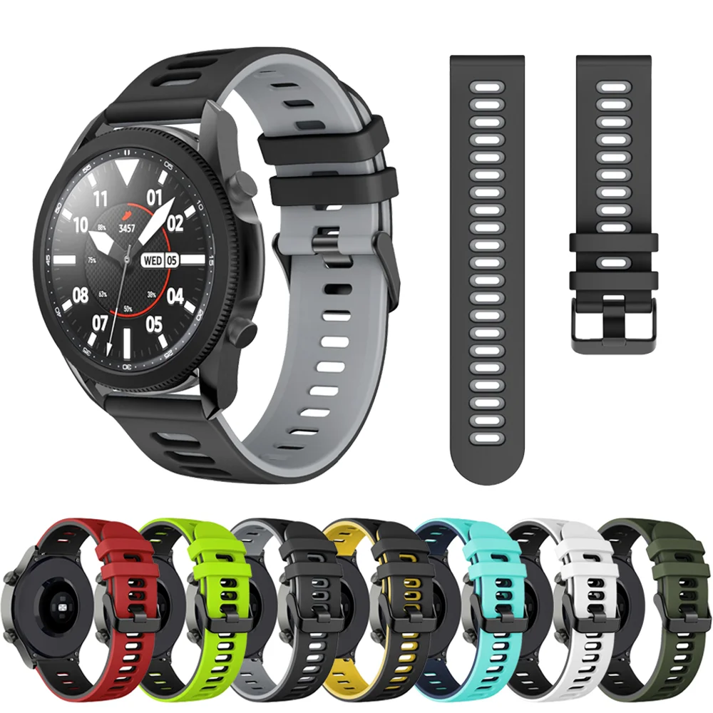 

Силиконовый ремешок 22 мм, 20 мм для Galaxy Watch 46 мм, 42 мм, спортивный ремешок для Samsung Gear S3 Frontier/Classic active 2/Huawei gt 2 2e 2pro