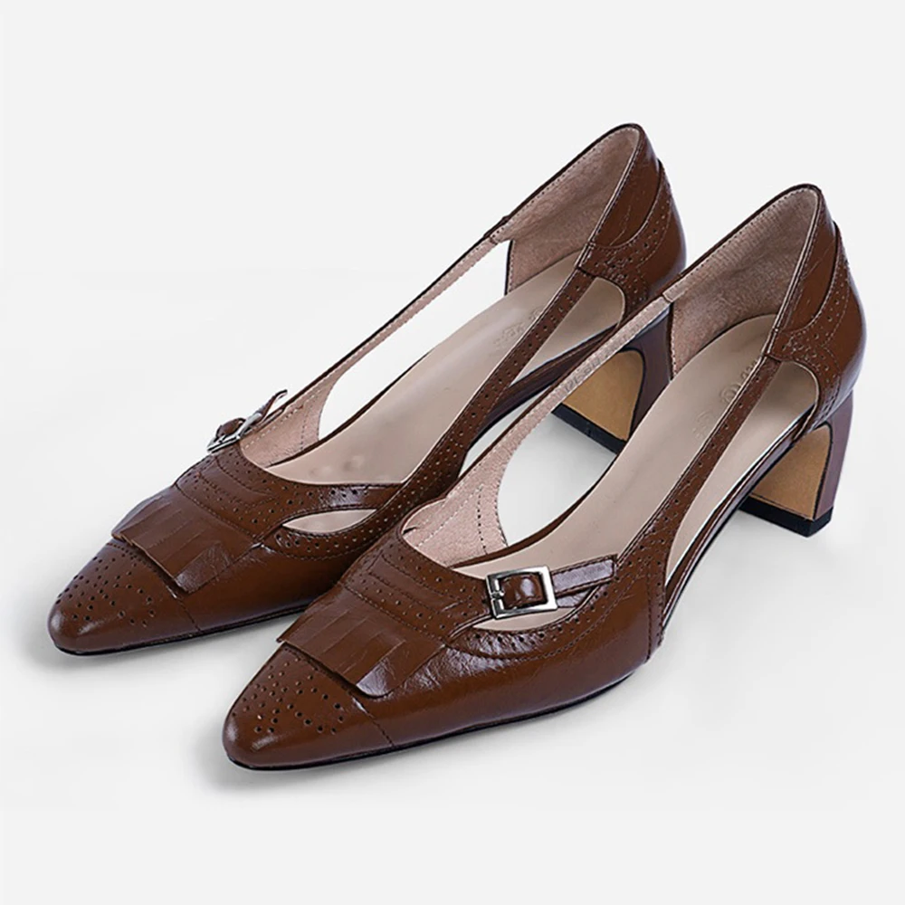 Босоножки с бахромой Will &amp Zest женские броги обувь на блочном каблуке под платье