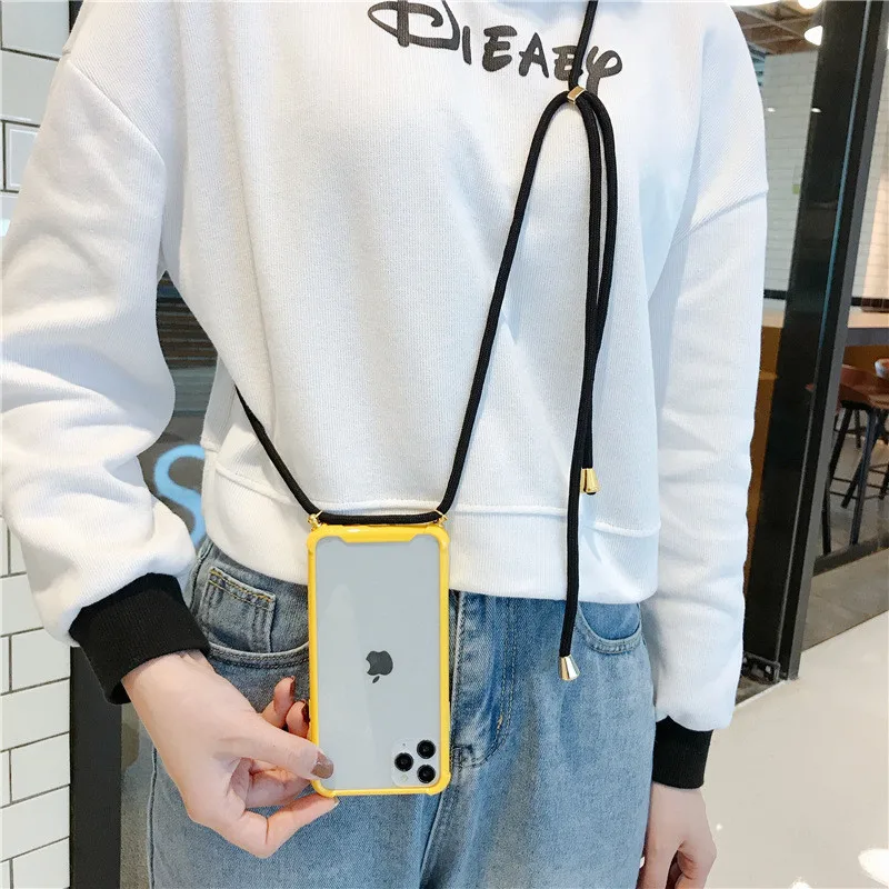 Прозрачный чехол для телефона со шнурком ожерелье плечевой ремень шнур iPhone 6 7 8 Plus