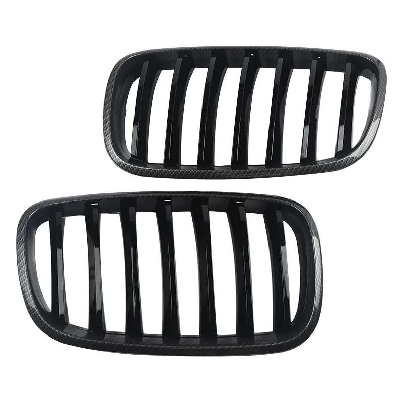 MagicKit пара для BMW X5 X6 E70 E71 2007-2013 углеродное волокно вид Передняя решетка гриль почки