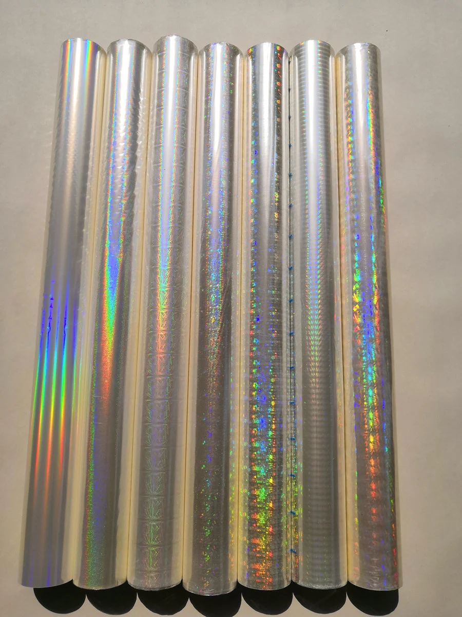 

Holographic foil transparent foil different design mixed stamping foil hot press on paper or plastic transfer
