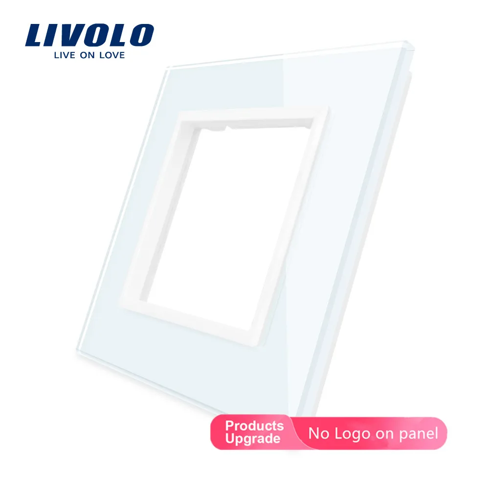 

Livolo Luxury White Pearl Crystal Glass, 80mm*80mm, EU Standard, Single Glass Panel For Wall Switch Socket,VL-C7-SR-11