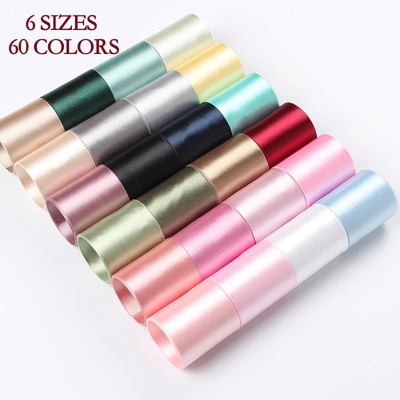 Атласная шелковая лента для рукоделия 50 ярдов широкая подарков на день Святого