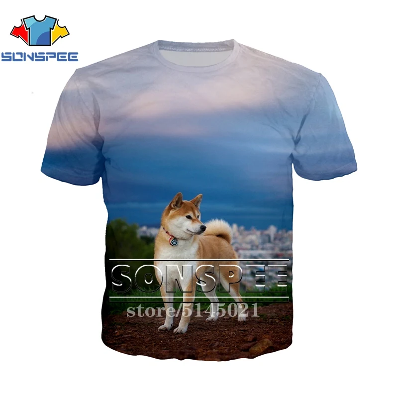 SONSPEE 3D принт Для мужчин Для женщин забавные Собаки Уход за кожей лица shiba Inu Doge Повседневное с О-образным вырезом Harajuku футболка Летняя футболка Молодежные Топы T011 - Цвет: 4