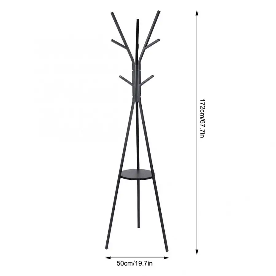 Многофункциональный 9 крючков напольная пальто со стоячим дерево Форма Одежда