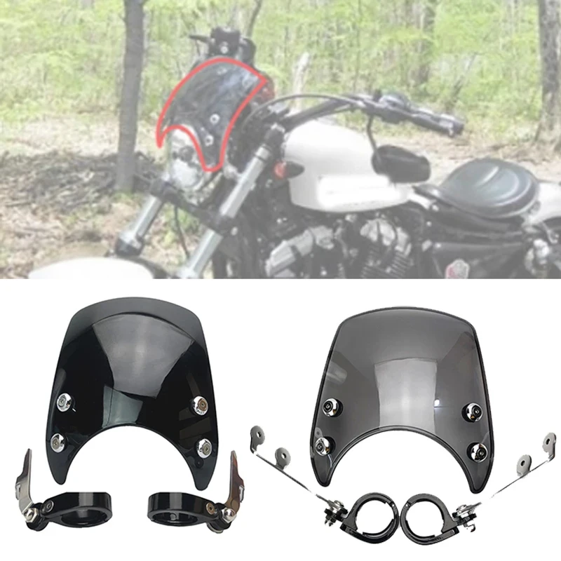 Motorcycle Windscreen Windshield Aluminum 39mm-41mm fits For Sportster XL 883 1200 Models 2004 2005 2006 2007 2008-2019
