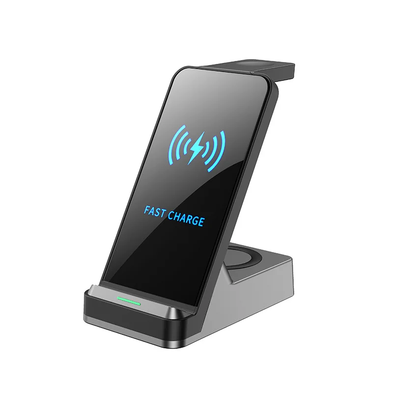 

3 In 1 Wireless Charger Stand for IPhone 11/12 Pro Max Qi 15W Fast Charging Induction Chargers for Apple Watch AirPods Samsung