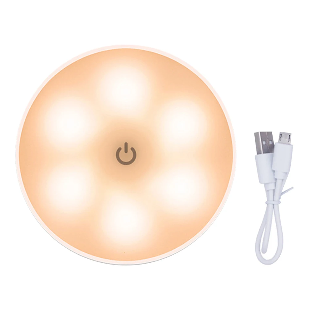 

Bedside LED Night Light Battery Operated With Magnet Touch Control Bedroom Adjustable Brightness USB Rechargeable Atmosphere
