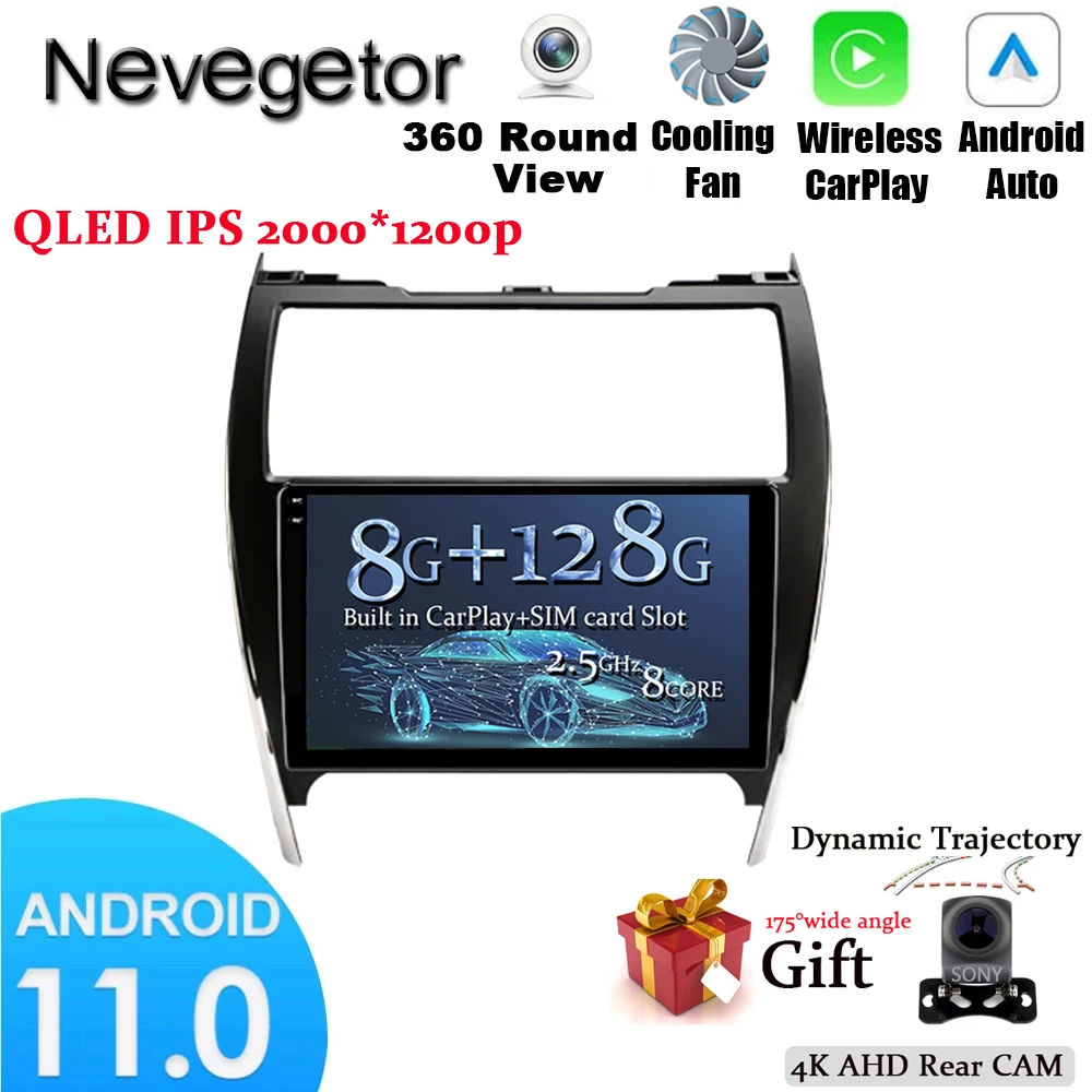 2000*1200 Android 11 DSP для Toyota Camry 7 50 55 2012- 2017 Автомагнитола мультимедийный видеоплеер 2020