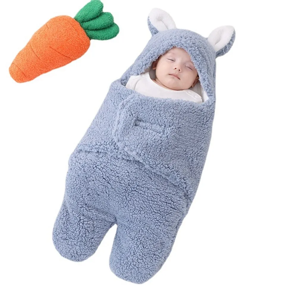 Baby Stroller Sleeping Sack Unisex Cotton Infant Wearable Blanket Wrap Winter Soft Toddler Sleep Bag Suit Fleece Swaddle
