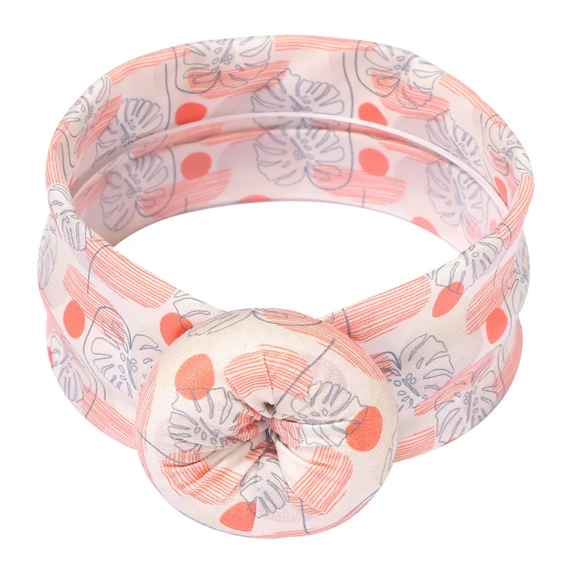 

Baby Printed Knotted Headbands Spring Summer Cotton Head Band Hairbands Decor Girls Elastic Headwear Gift for Children