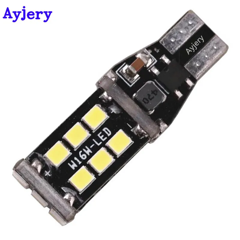 AYJERY 2 шт./лот T15 Canbus W16W 2835 SMD 15 LED WY16W без ошибок белые Автомобильные светодиодные