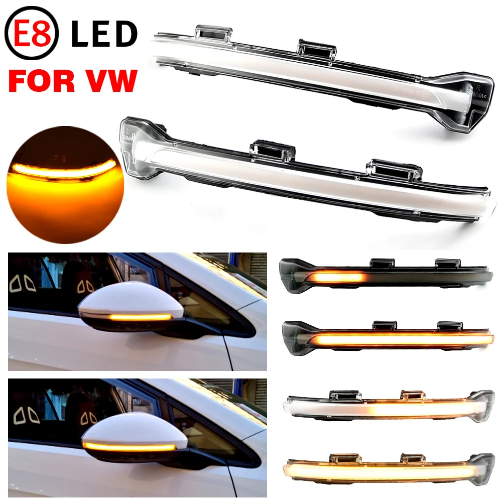 

For VW Volkswagen Golf 7 VII MK7 MK7.5 Touran Jetta 7 A7 VII GLI LED Side Mirror Sequential Blinker Light Dynamic Turn Signal