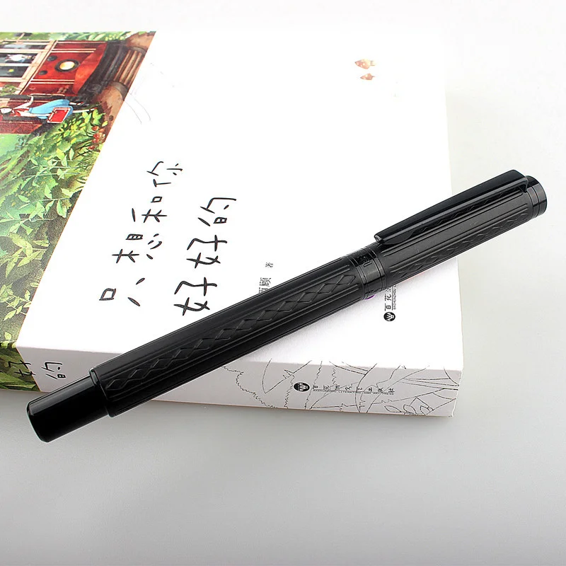 

Luxury metal Fountain Pen Luxury Black 0.5mm F Nib Steel Ink Pens smooth writing Signing Pen Gift For Office School