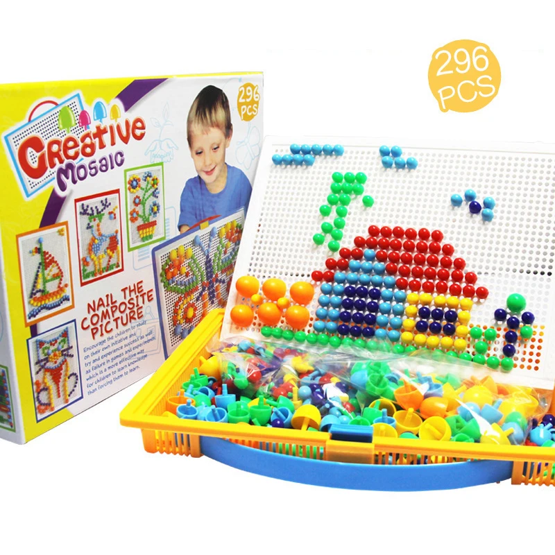 296 шт. детей Творческий узор вставки строительный Blockstoys гвоздиков со шляпками