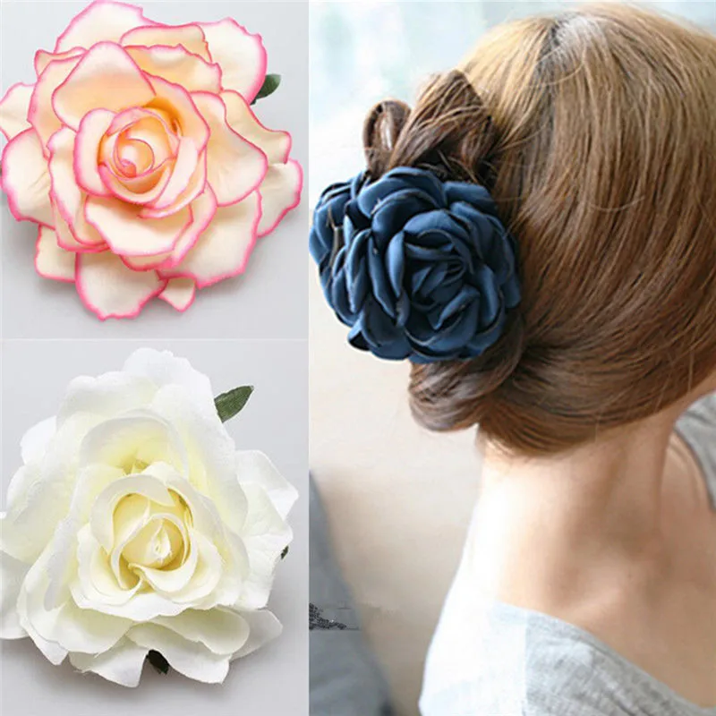 

1 Pcs Fashion Women Girls Hair Accessory Fabric Rose Flower Corsage Brooch Child Full Dress Work Wear Hat Flower