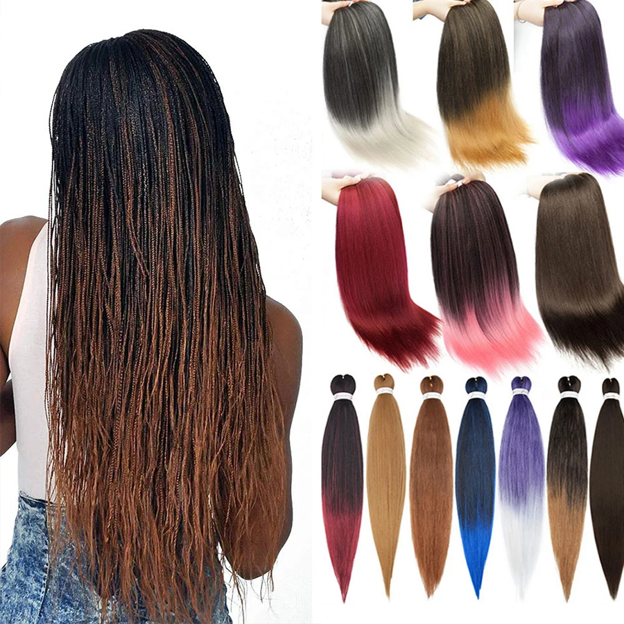 

Kong&Li Braiding Hair Pre Stretched Wholesale Original Synthetic 26 Inch 95g Hair Extension Yaki Texture Braids Hair